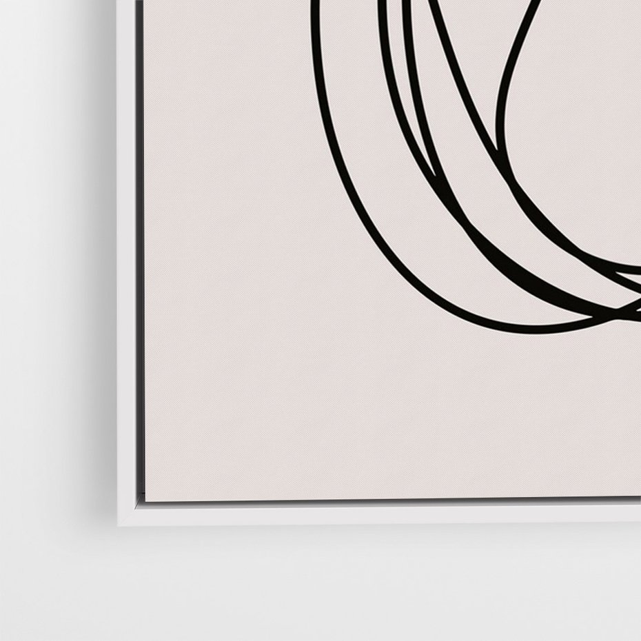 Obraz w ramie 50x70 - Abstrakcyjne Harmonie - abstrakcyjne szkicowane linie, minimalizm - rama biała