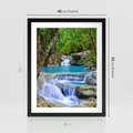 Plakat w ramie 40x50 - Siła Rzeki i Urok Wodospadu - rzeka, wodospad - rama czarna
