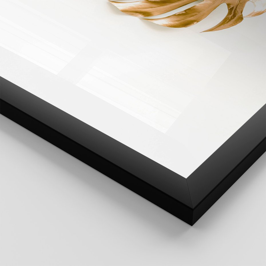 Zestaw obrazy w ramie 40x50 galeria - Złoty, ananas, monstera, gold - rama czarna