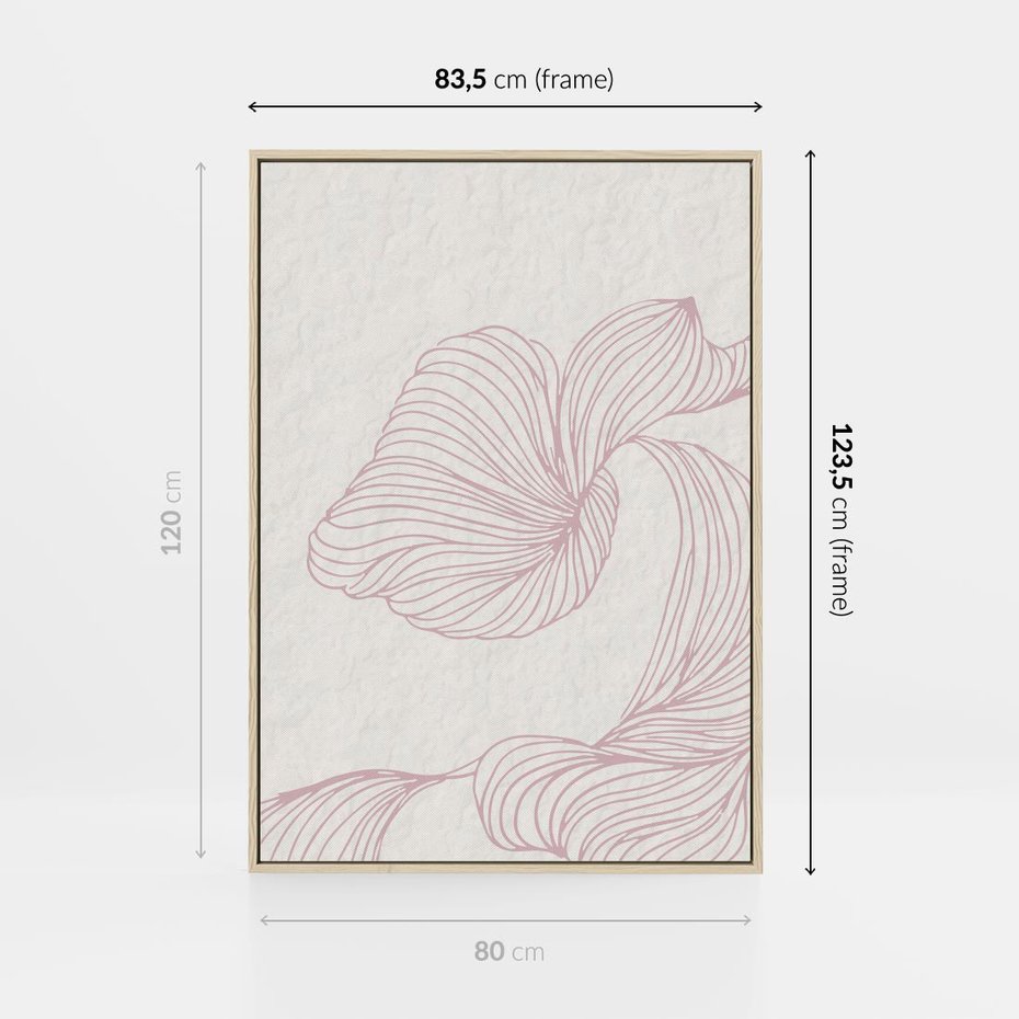 Obraz w ramie 80x120 - Szept marzeń i tajemnic - abstrakcyjne, roślinne ornamenty - rama drewno