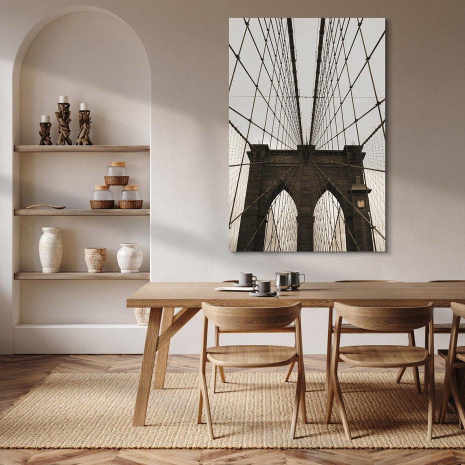 Obraz na płótnie 70x100 - Most z linami pod niebem - USA - most, liny