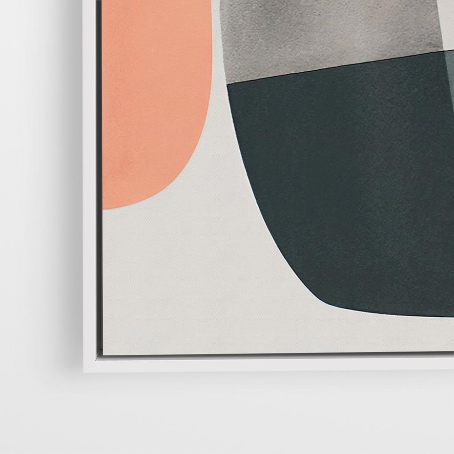 Obraz w ramie 80x80 - Wyraziste Formy - abstrakcyjne plamy, nowoczesny styl - rama biała