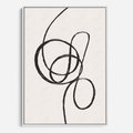 Obraz w ramie 70x100 - Migotliwa Kreatywność - abstrakcyjne szkicowane linie, minimalizm - rama biała