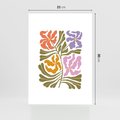 Plakat bez ramy 21x30 - Rozplątane Wizje - abstrakcyjne kolorowe kwiaty, minimlizm
