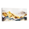 Obraz na płótnie 120x60 - Złote Góry - akwarela, graficzne góry