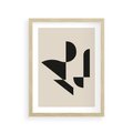Plakat w ramie 30x40 - Rozkwitająca Abstrakcja - abstrakcyjne geometryczne kształty, minimalizm - rama drewno