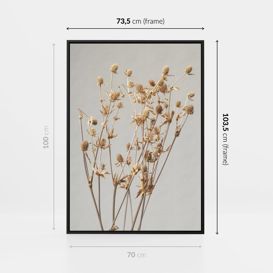 Obraz w ramie 70x100 - Delikatne gipsówki - gipsówka, suche - rama czarna