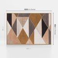 Obraz w ramie 120x80 - Odblaski niespełnionych marzeń - kompozycja z trójkątów, mix kolorów ziemi - rama drewno