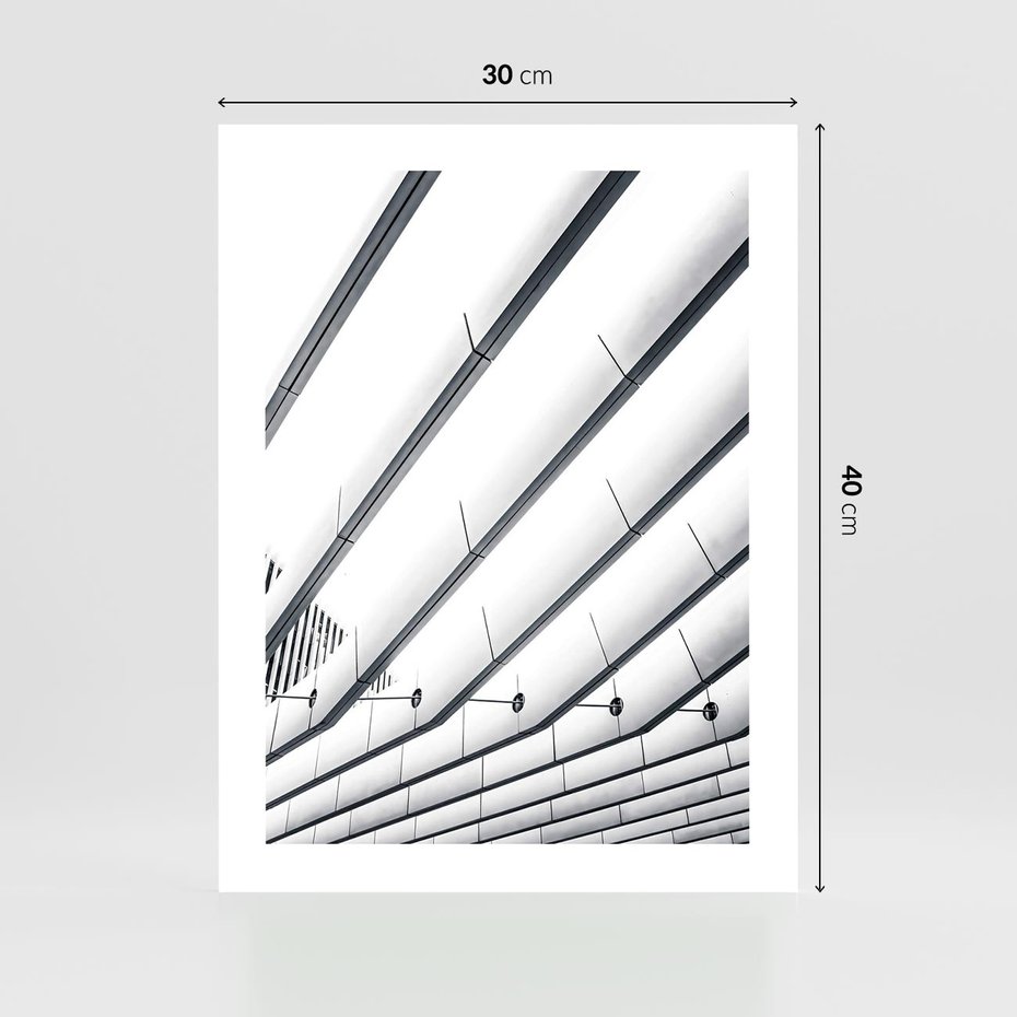 Plakat bez ramy 30x40 - Czarno-Biała Fotografia Architektury - nowoczesna architektura, bialo czarny