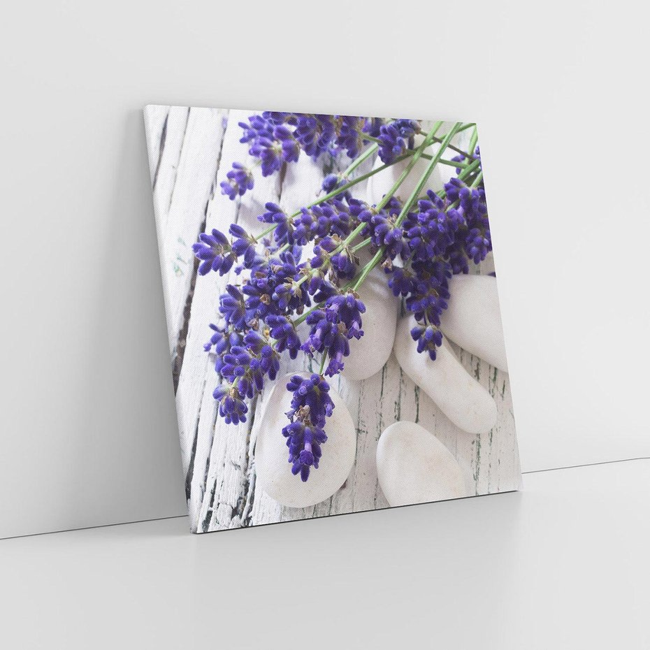 Obraz na płótnie 40x40 - relaks z aromatem - lawenda, spa