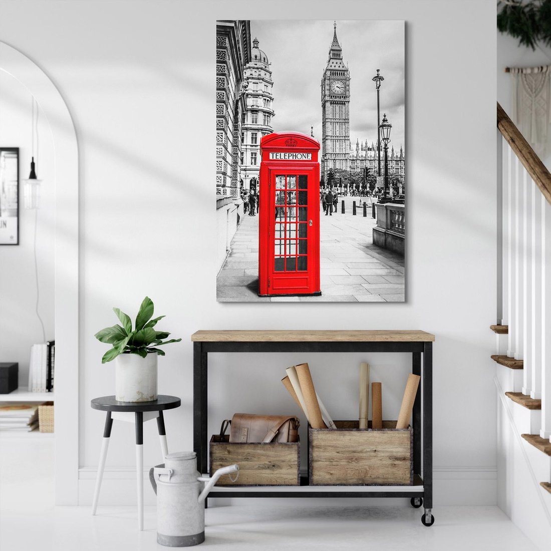 Obraz na płótnie 50x70 - Ikoniczna budka w Londynie - Londyn, budka