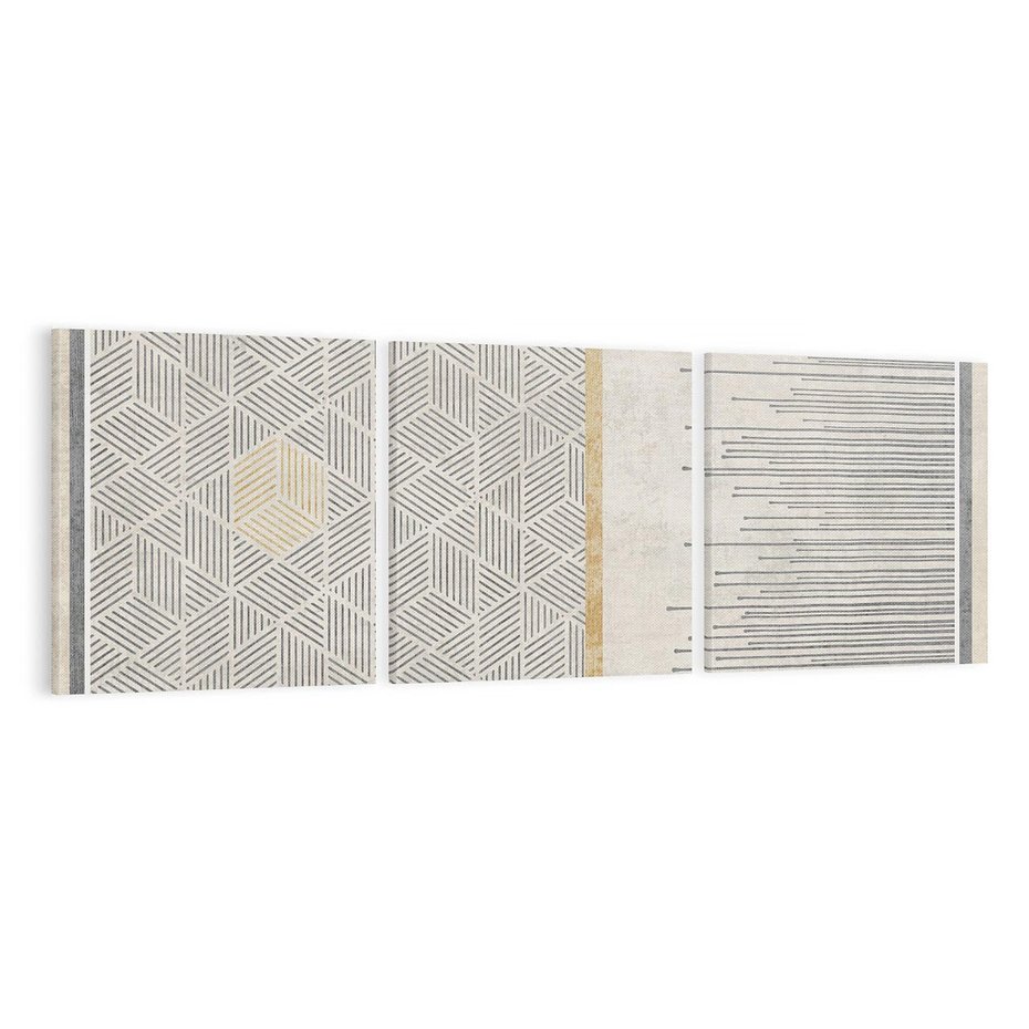 Obraz na płótnie 150x50 - Drobny Print Klasyki - geometryczne linie, styl mid century