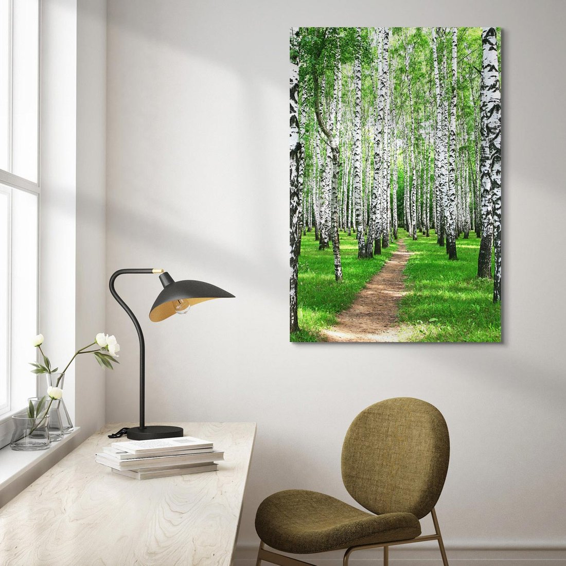 Obraz na płótnie 70x100 - Bajkowy las pełen brzóz - las, brzozy