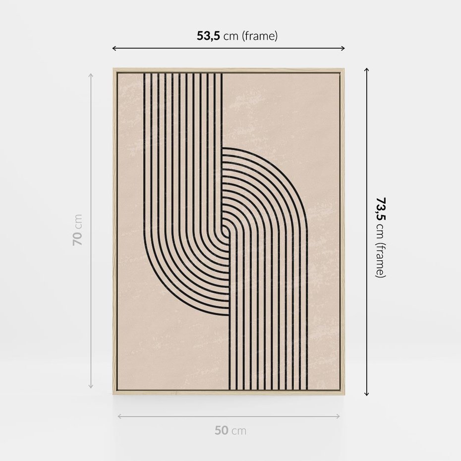 Obraz w ramie 50x70 - Puls Abstrakcji - abstrakcyjne linie, geometria - rama drewno