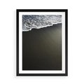 Plakat w ramie 50x70 - Morskie Fale na Plaży - plaża, morskie fale omywają piasek - rama czarna