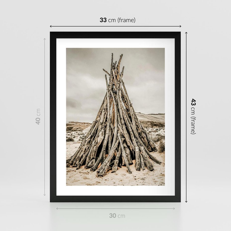 Plakat w ramie 30x40 - Ciepło Przeszłości - retro fotograia, odcienie sepii - rama czarna