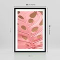 Plakat w ramie 50x70 - Różowa monstera w pełnym rozkwicie - różowa, monstera - rama czarna