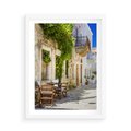 Plakat w ramie 50x70 - Zaklęta Przestrzeń - uliczka, perspektywa - rama biała