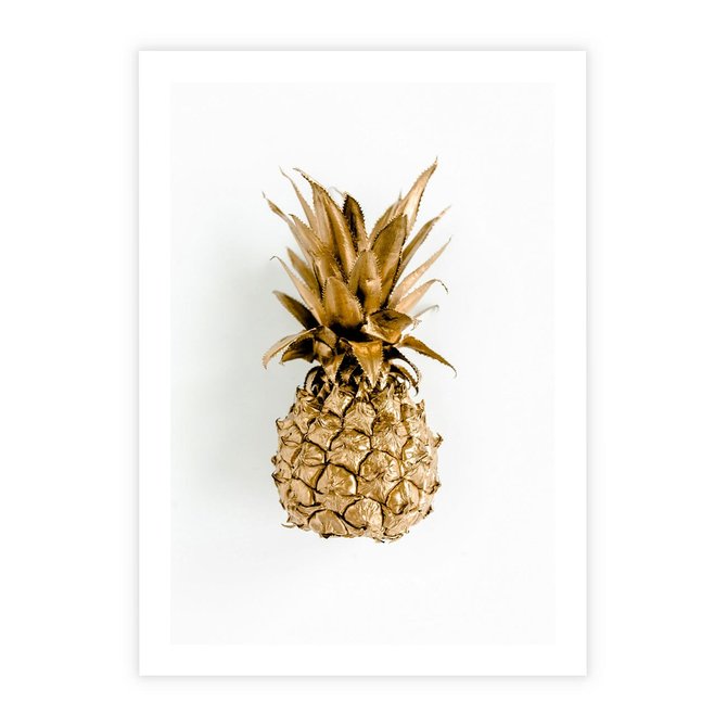 Plakat bez ramy 30x40 - Ekskluzywny Akcent - złoty, ananas