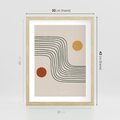 Plakat w ramie 30x40 - Czysta Refleksja - abstrakcyjna sztuka, boho kształty - rama drewno