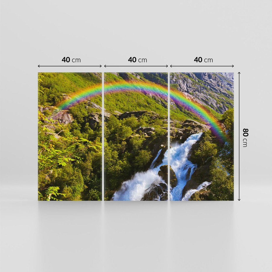 Obraz na płótnie 120x80 - Tęczowe góry - harmonia kolorów - tęcza, góry