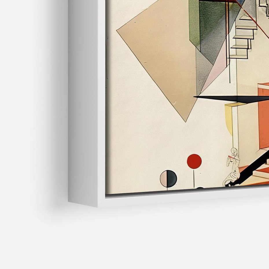 Obraz w ramie 50x50 - Kolorowe Wnętrza Inspiracji - abstrakcyjny obraz, jak kandinsky - rama biała