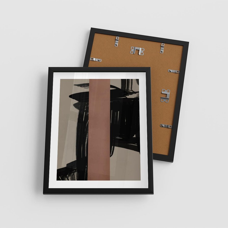 Plakat w ramie 40x50 - Niezwykłe Przeobrażenia - abstrakcja, czarne splatane linie - rama czarna