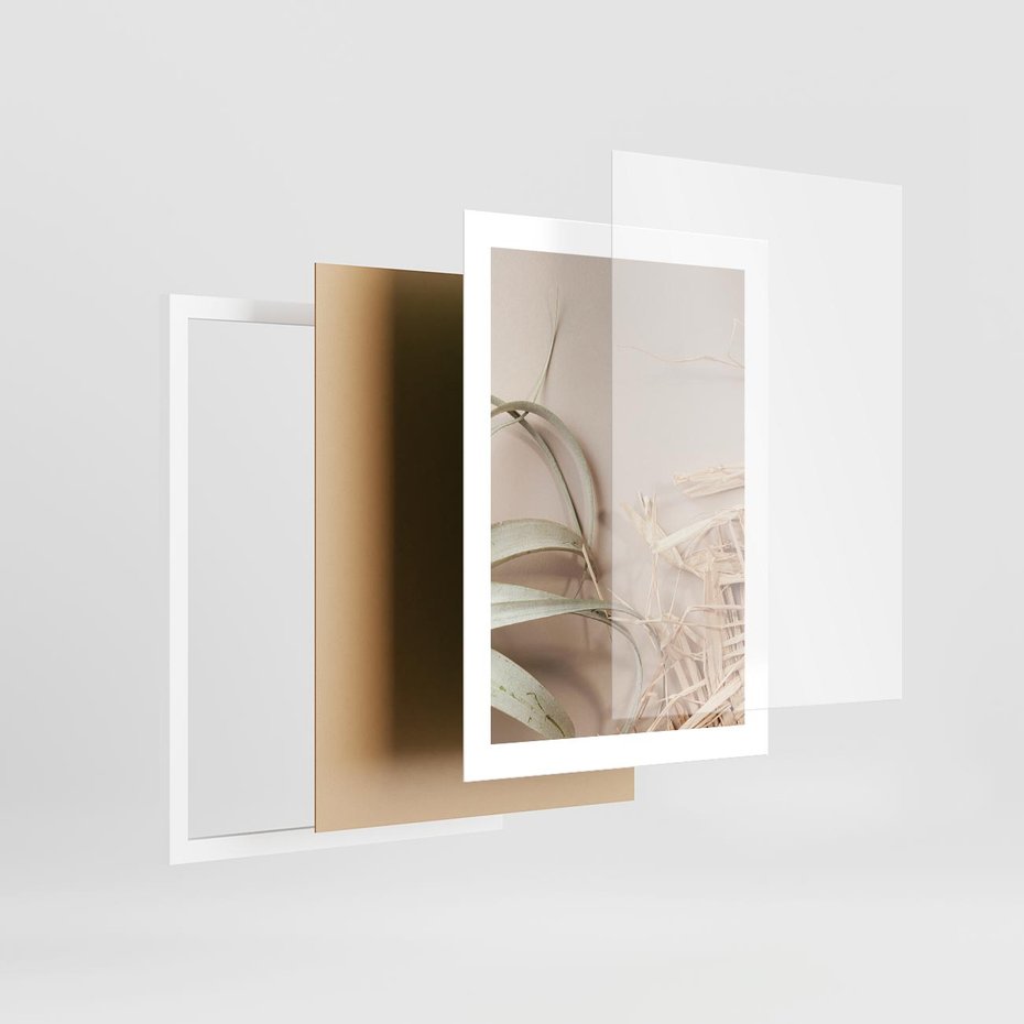 Plakat w ramie 30x40 - Boho urok suchych liści - suche, liście - rama biała