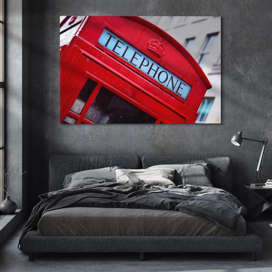Obraz na płótnie 70x50 - Budka Telefoniczna Londyn - Ikona Brytyjskiego Stylu - budka, telefoniczna