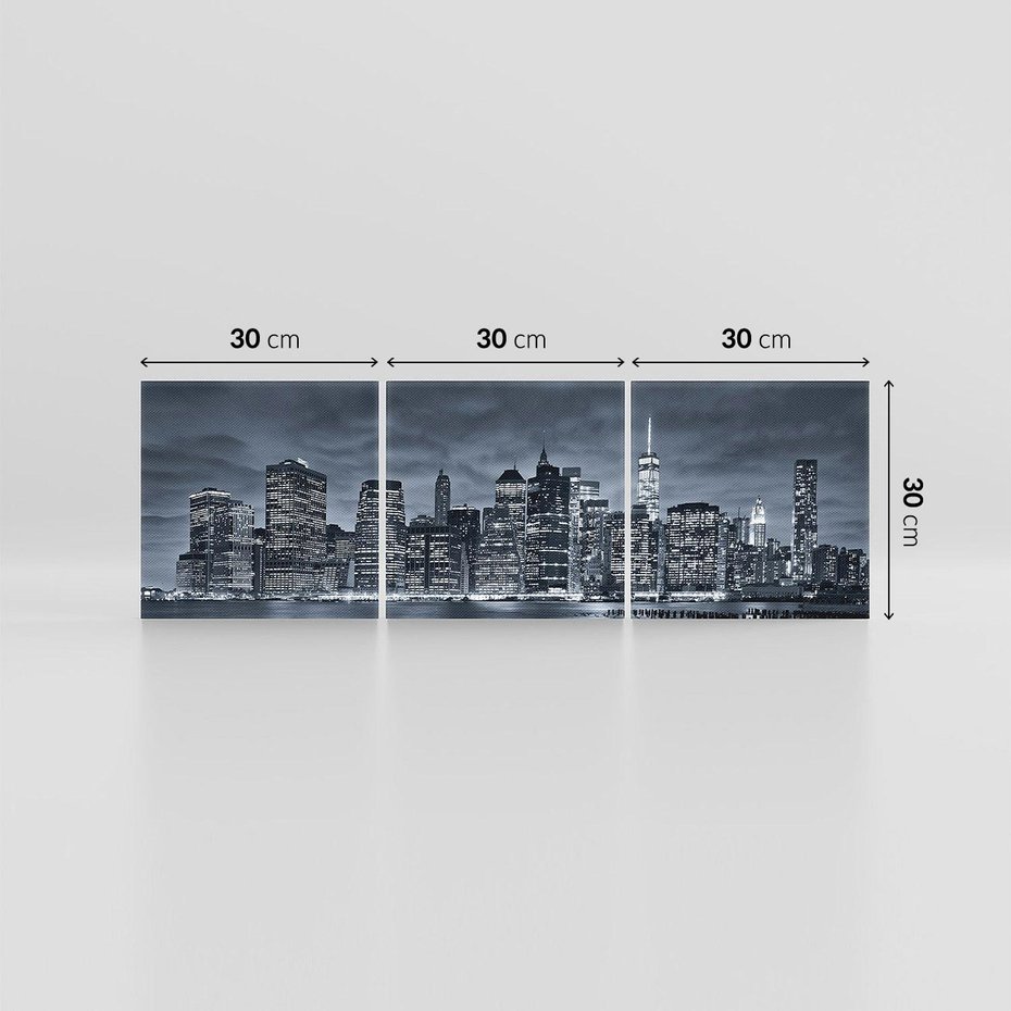 Obraz na płótnie 90x30 - Miejskie Migawki - noc, NY