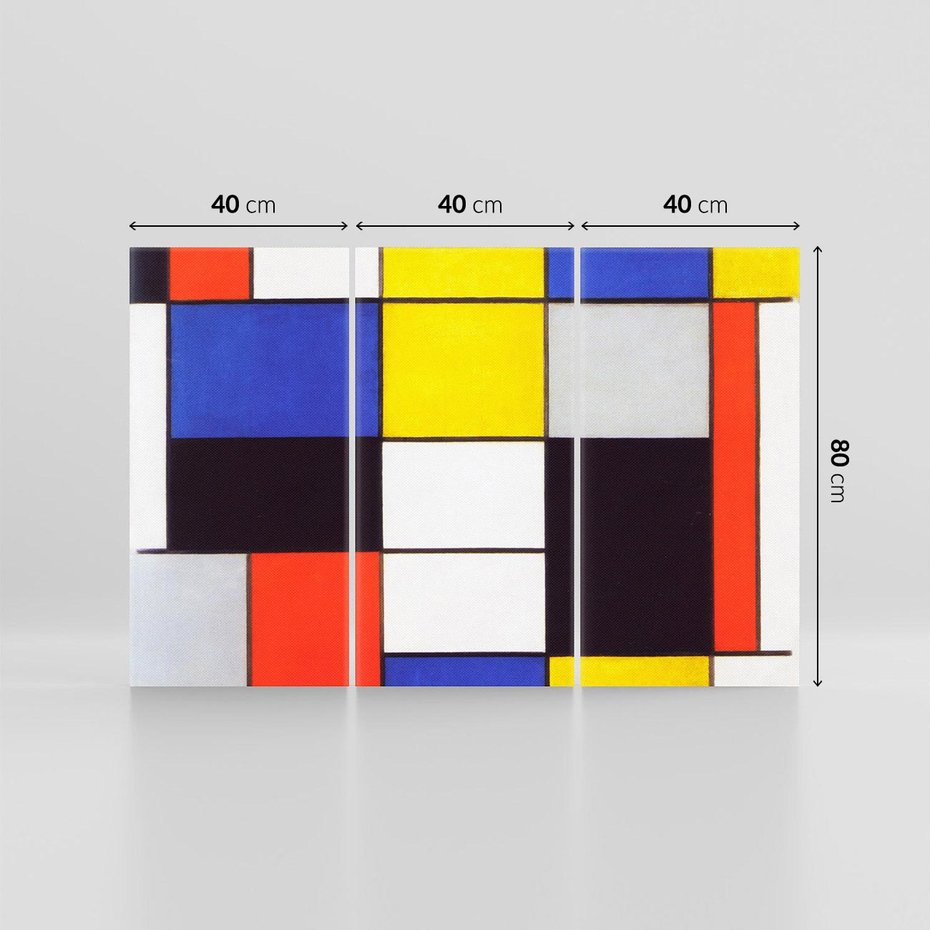 Obraz na płótnie 120x80 - Kompozycja A (1920), Piet Mondrian - Reprodukcja - reprodukcja, obraz na płótnie