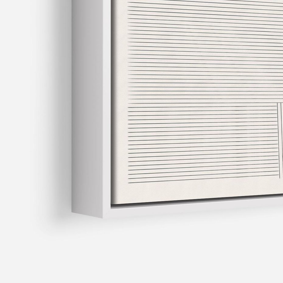 Obraz w ramie 100x70 - Geometryczna Elegancja Mid Century - mid century, minimalizm - rama biała