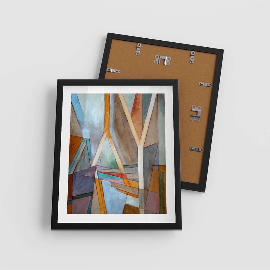 Plakat w ramie 40x50 - Geometria abstrakcji - abstrakcja, geometria - rama czarna