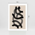 Plakat bez ramy 50x70 - Strukturalne Odbicia Innowacji - zaplątane minimalistyczne linie, na bezowym tle