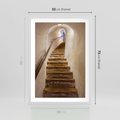 Plakat w ramie 50x70 - Schody Wymiarów - schody, tunel - rama biała