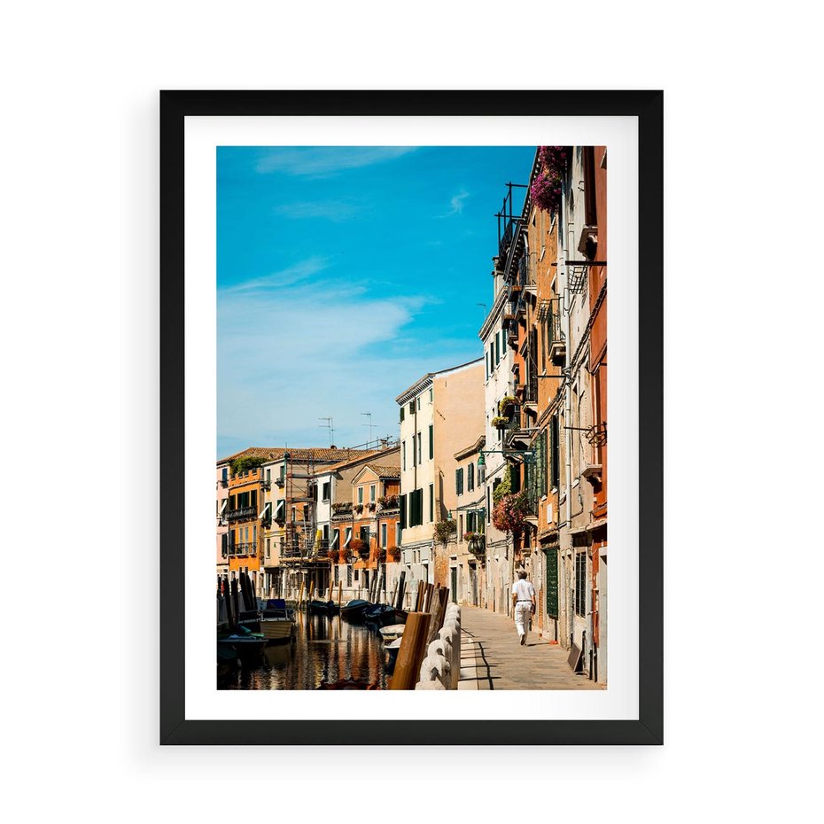 Plakat w ramie 50x70 - Magia Miejskiego Krajobrazu - uliczka, perspektywa - rama czarna