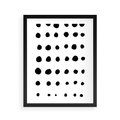 Plakat w ramie 40x50 - Migocące Anomalie - abstrakcyjna kompozycja z czarnych kropek, minimalistyczny czarno bialy plakat - rama czarna