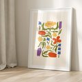 Plakat w ramie 50x70 - Minimalistyczna Harmonia - kwiaty, sztuka nowoczesna - rama biała