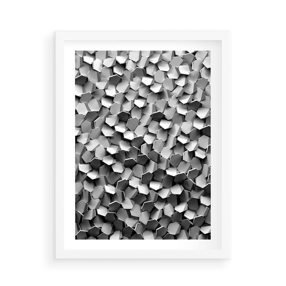 Plakat w ramie 50x70 - Odkryj głębię sztuki - graficzne, 3D - rama biała
