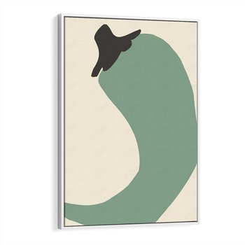 Obraz w ramie 50x70 - Granice Akwareli - abstrakcyjny minimalistyczny obraz, zielona papryczka - rama biała