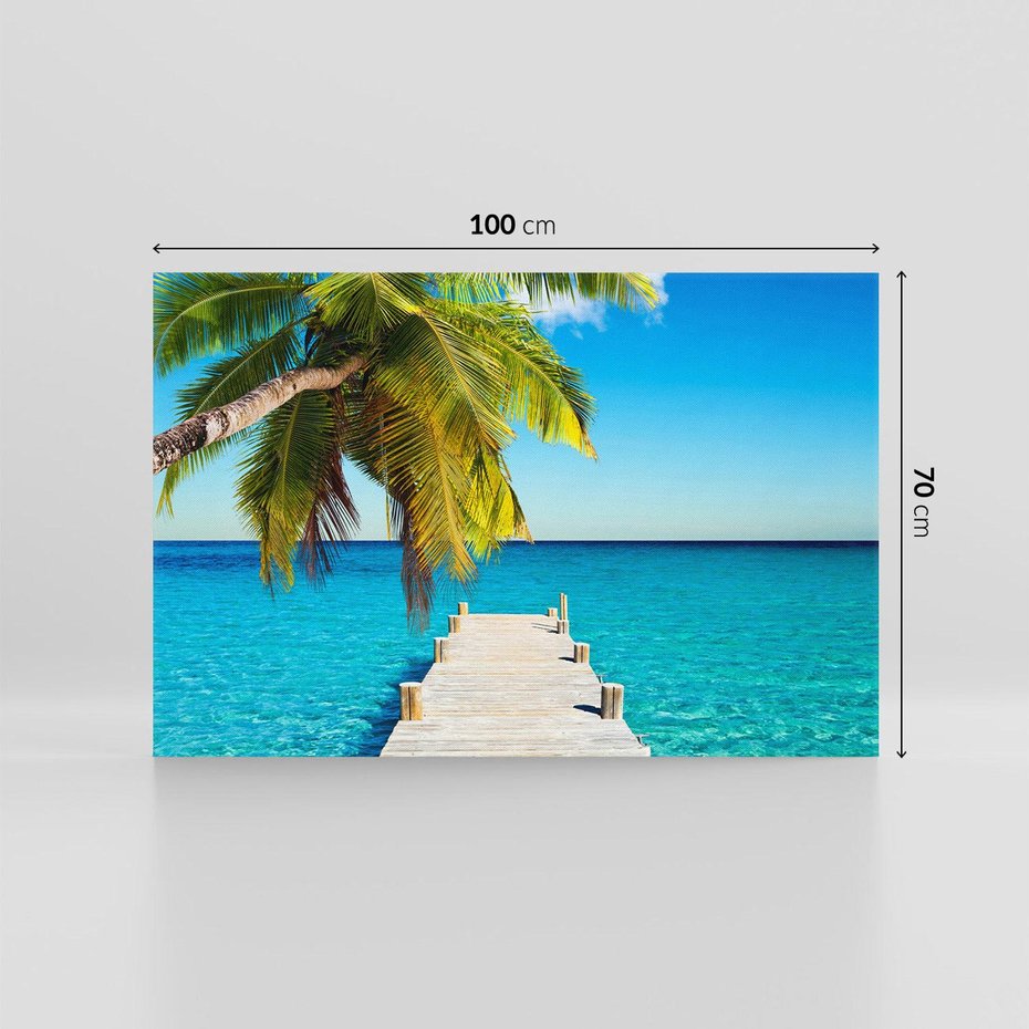 Obraz na płótnie 100x70 - Hawajskie Palmy - palma, morze