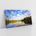 Obraz na płótnie 140x70 - Jezioro: Ukojenie wśród drzew - jezioro, las