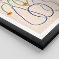 Plakat w ramie 50x70 - Migocące Pastelowe Impresje - minimalistyczny abstrakcyjny obraz, prymitywne kwiatki - rama czarna