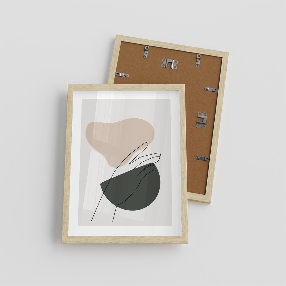 Plakat w ramie 30x40 - Rozkwitająca Opowieść - szkic jedną linią, one lone - rama drewno