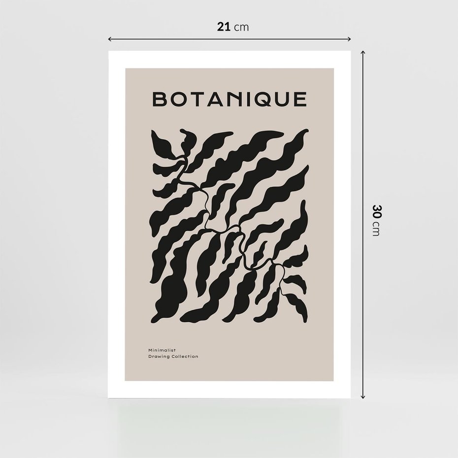 Plakat bez ramy 21x30 - Księga Odbić - abstrakcyjne liśćie, roślinne motywy