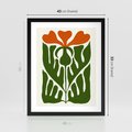 Plakat w ramie 40x50 - Minimalistyczny Urok Kwiatu - kwiat, sztuka nowoczesna - rama czarna