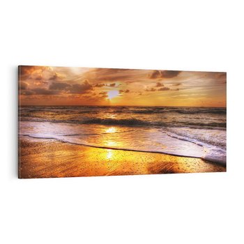 Obraz na płótnie 120x60 - Tropikalna wyspa nad oceanem - zachód, słońca