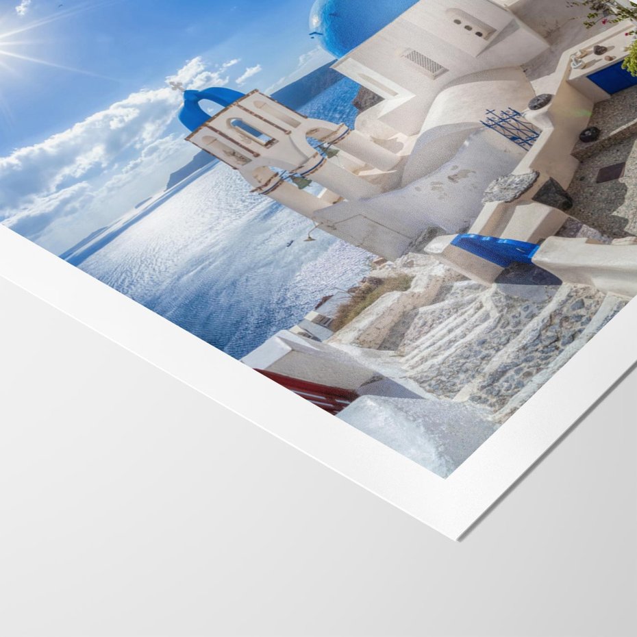 Plakat bez ramy 21x30 - Uroki Santorini we Włoszech - Santorini, Włochy