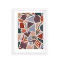 Plakat w ramie 30x40 - Intrygujące Rozbicie - gemoetryczne kształty, mozaika - rama biała