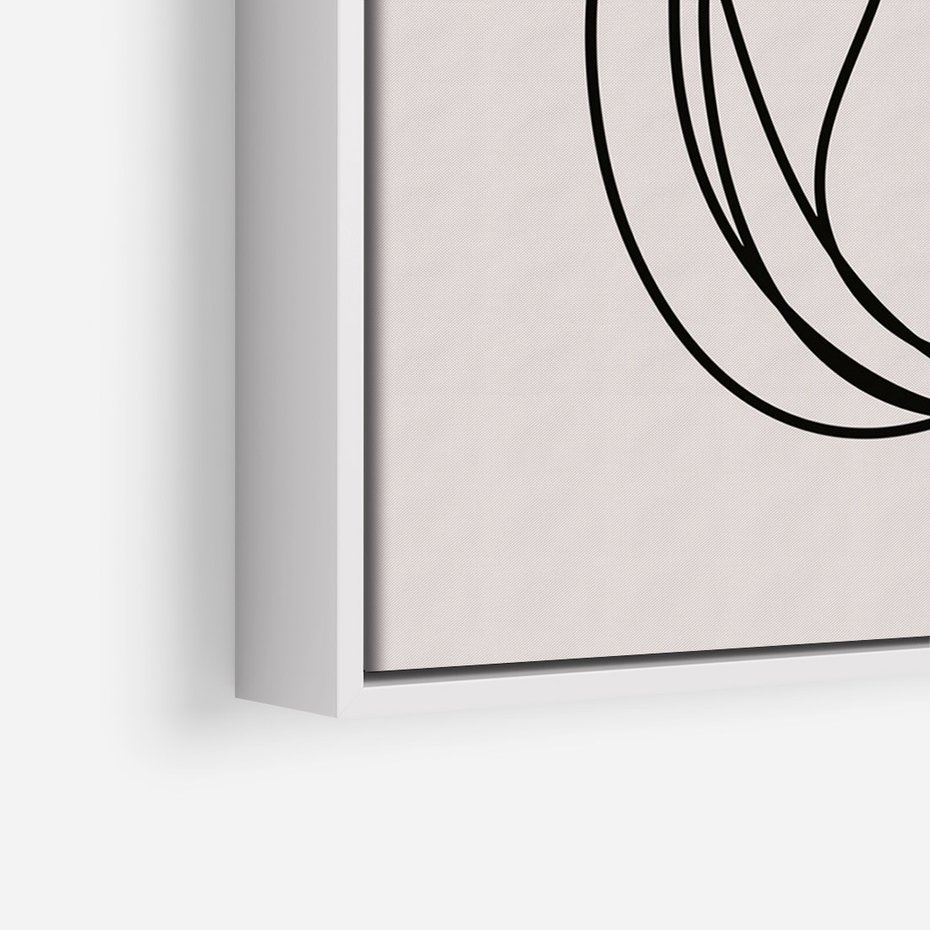 Obraz w ramie 70x100 - Abstrakcyjne Harmonie - abstrakcyjne szkicowane linie, minimalizm - rama biała